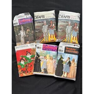 6-Piece Sewing Pattern Bundle Wizard of Oz Dorothy TinMan Scarecrow Witch Glenda
